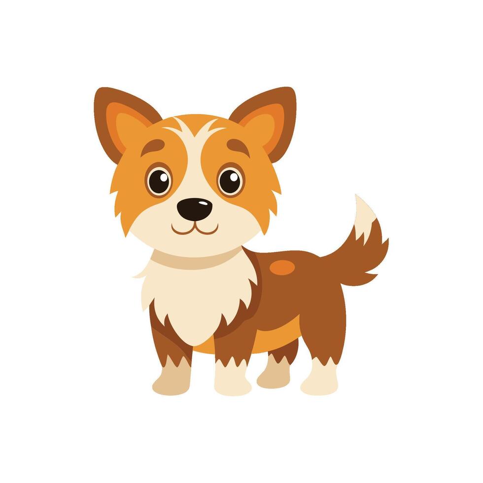 Cartoon dog with Happy expression on white background vector