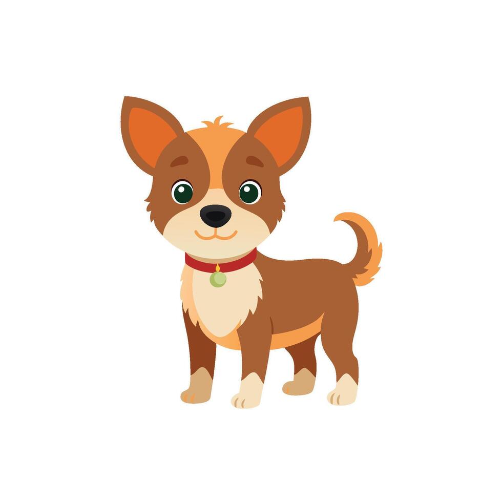 Cartoon dog with Happy expression on white background vector