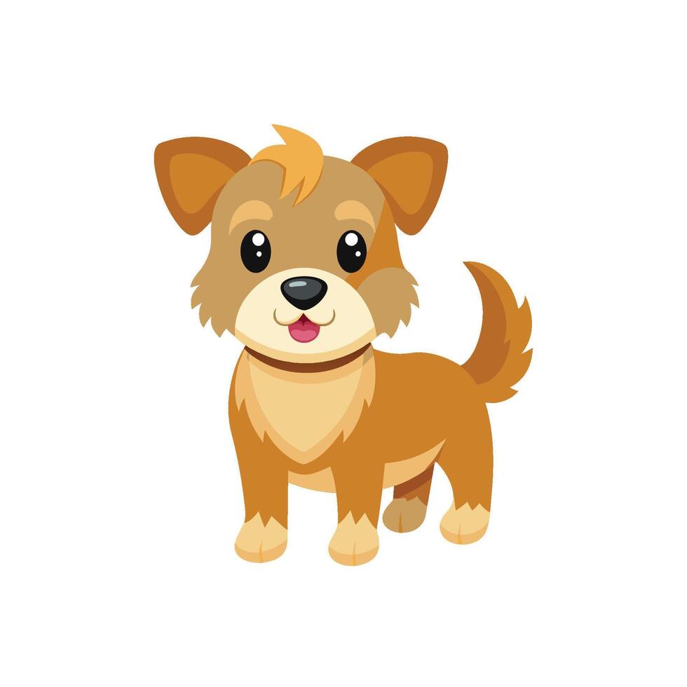 Cartoon dog with Happy expression on white background vector
