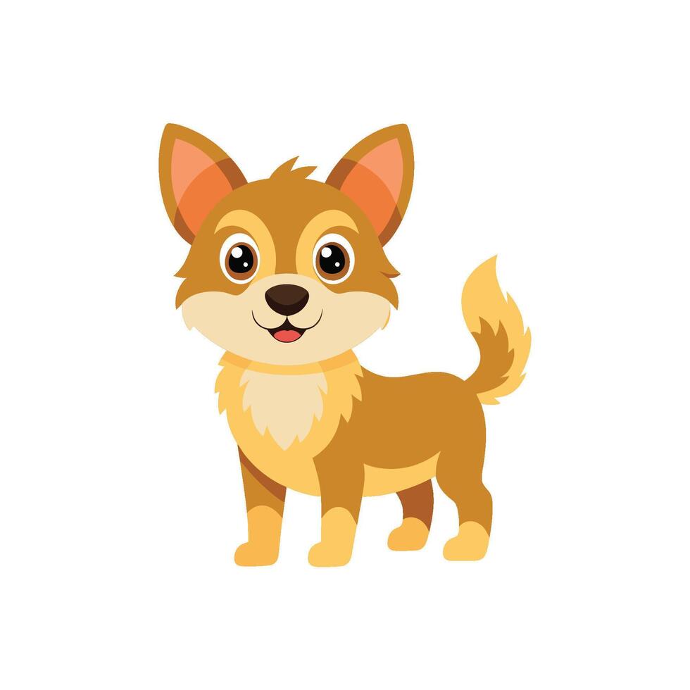 Cartoon dog with Happy expression on white background vector