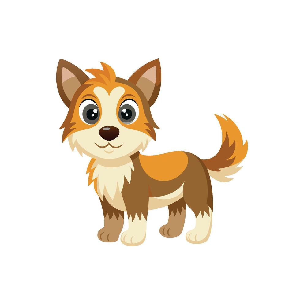 Cartoon dog with Happy expression on white background vector