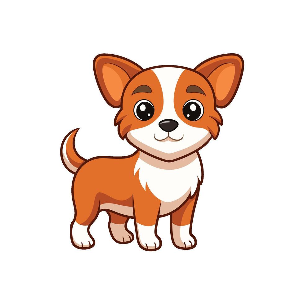 Cartoon dog with Happy expression on white background vector
