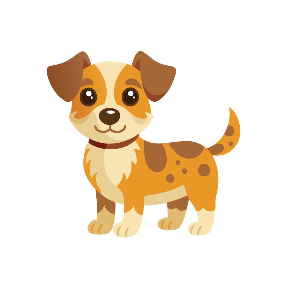 Cartoon dog with Happy expression on white background vector