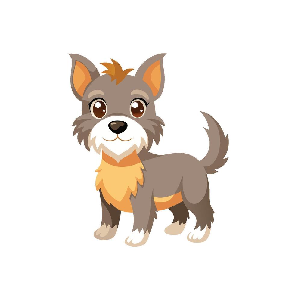 Cartoon dog with Happy expression on white background vector