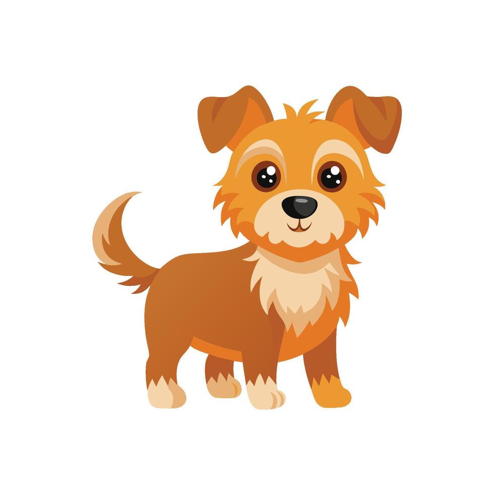 Cartoon dog with Happy expression on white background vector