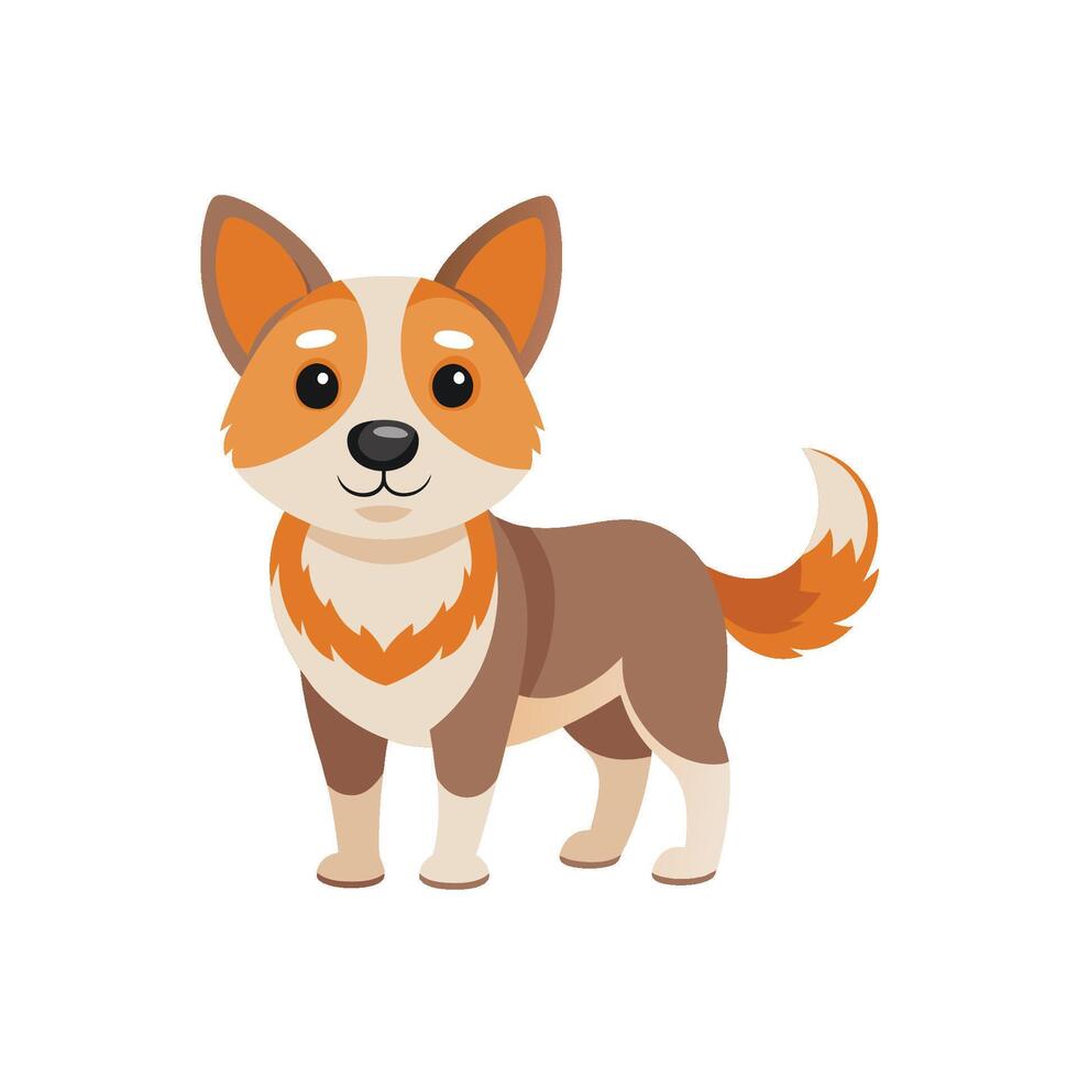 Cartoon dog with Happy expression on white background vector