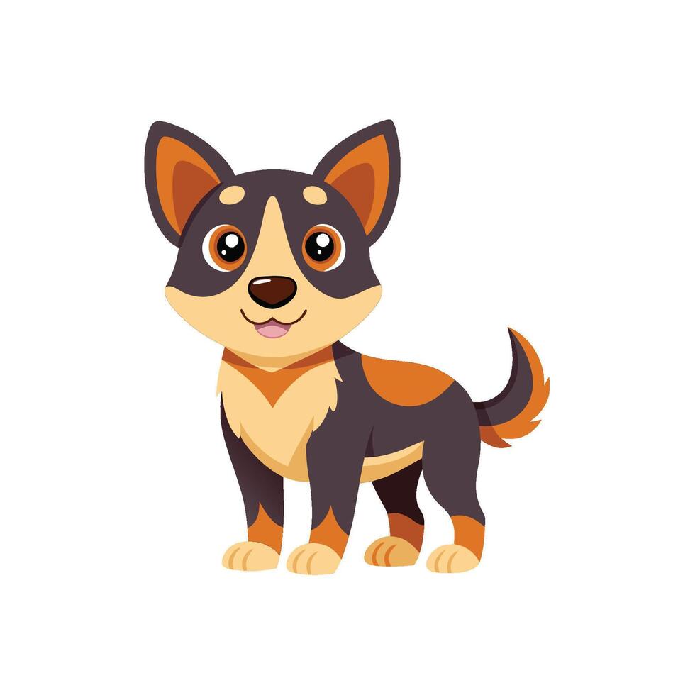 Cartoon dog with Happy expression on white background vector