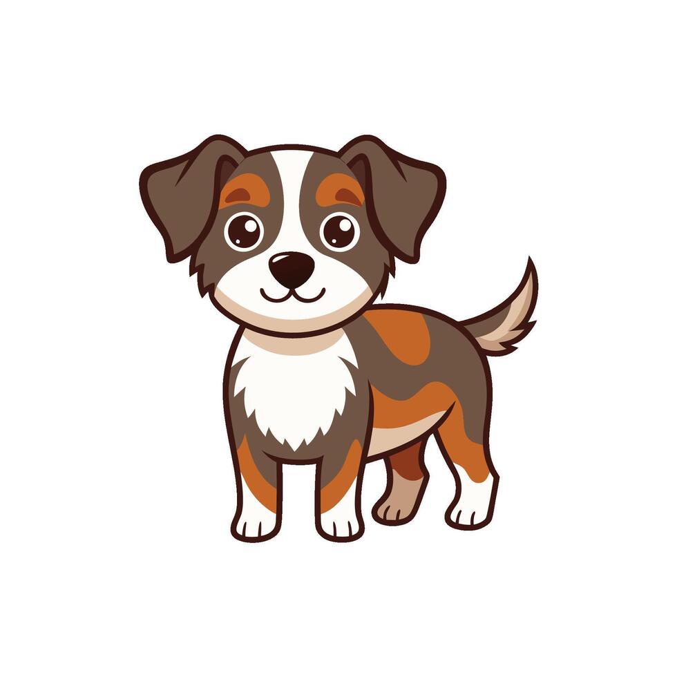 Cartoon dog with Happy expression on white background vector