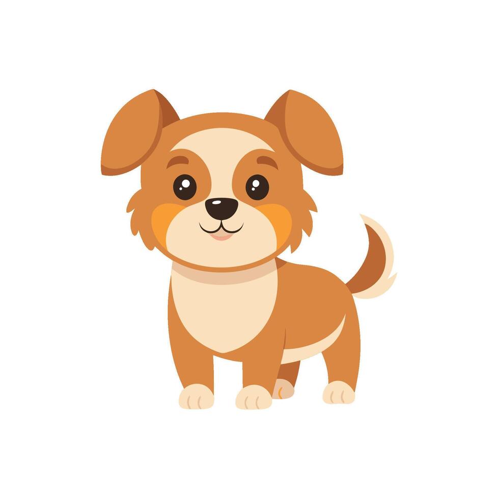 Cartoon dog with Happy expression on white background vector
