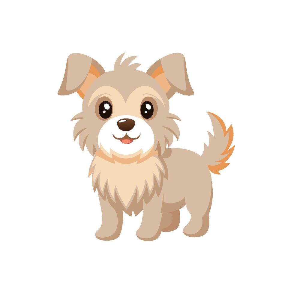 Cartoon dog with Happy expression on white background vector