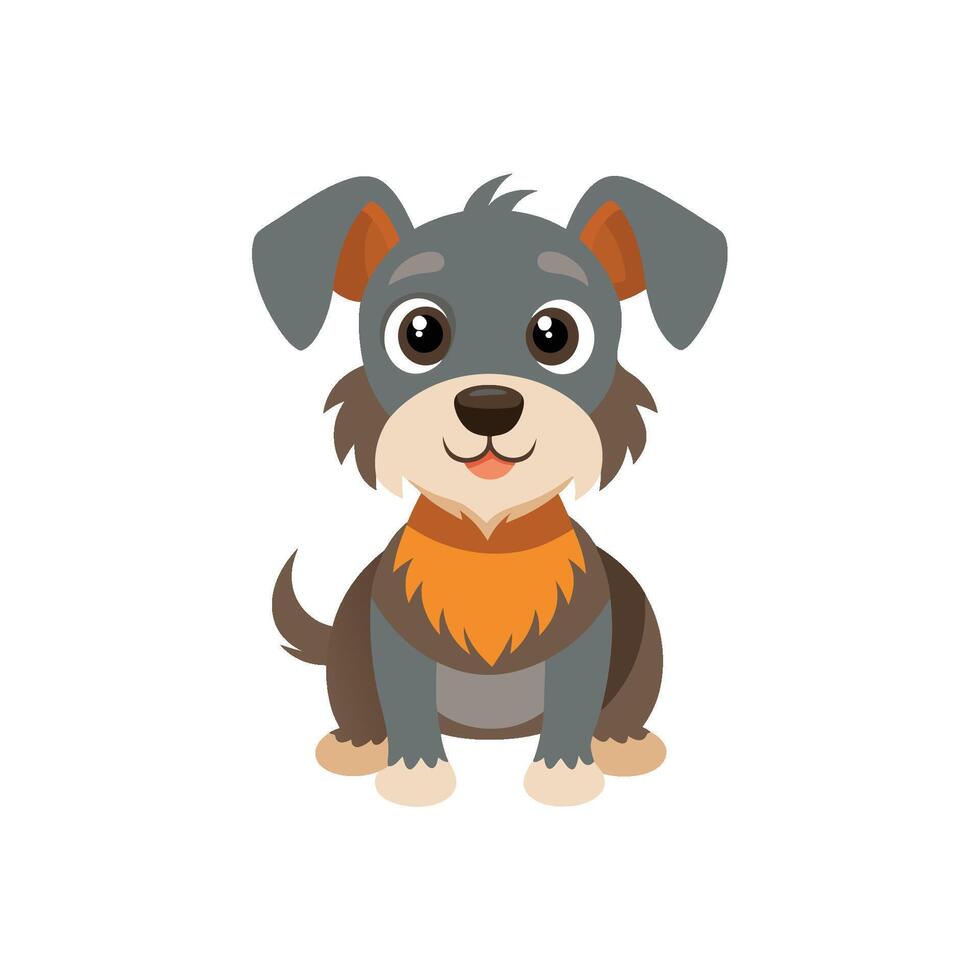 Cartoon dog with Happy expression on white background vector