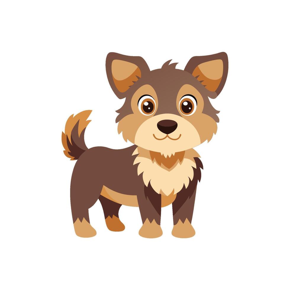 Cartoon dog with Happy expression on white background vector