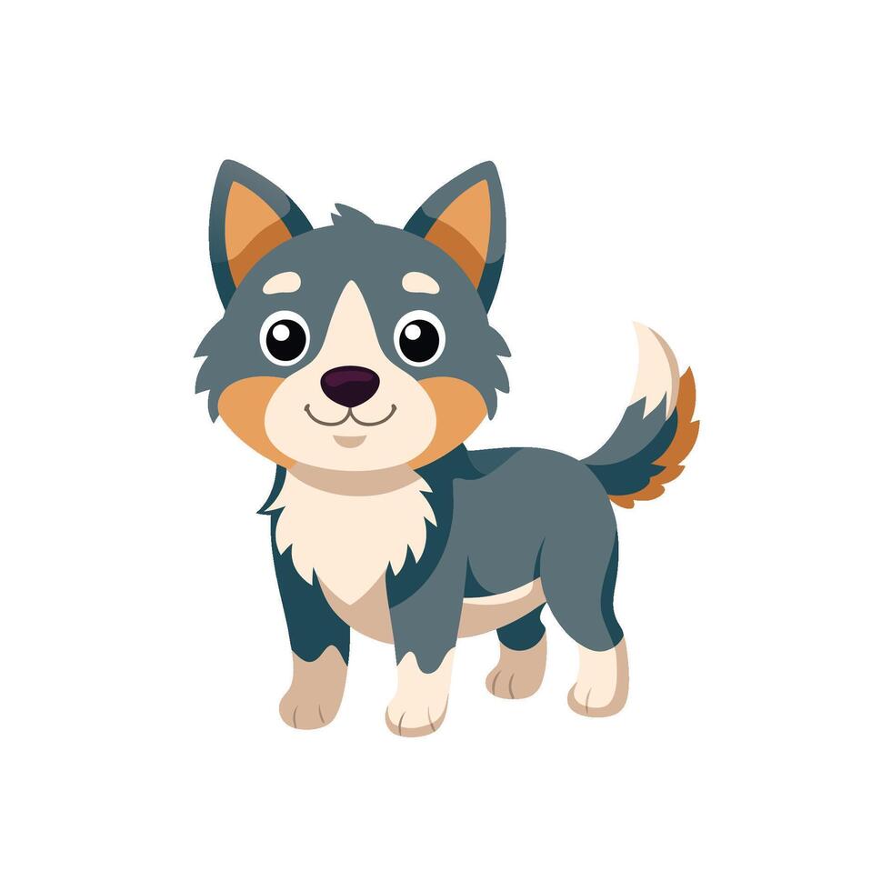 Cartoon dog with Happy expression on white background vector