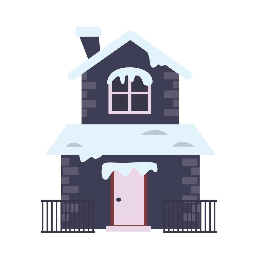 Snowy House Set vector