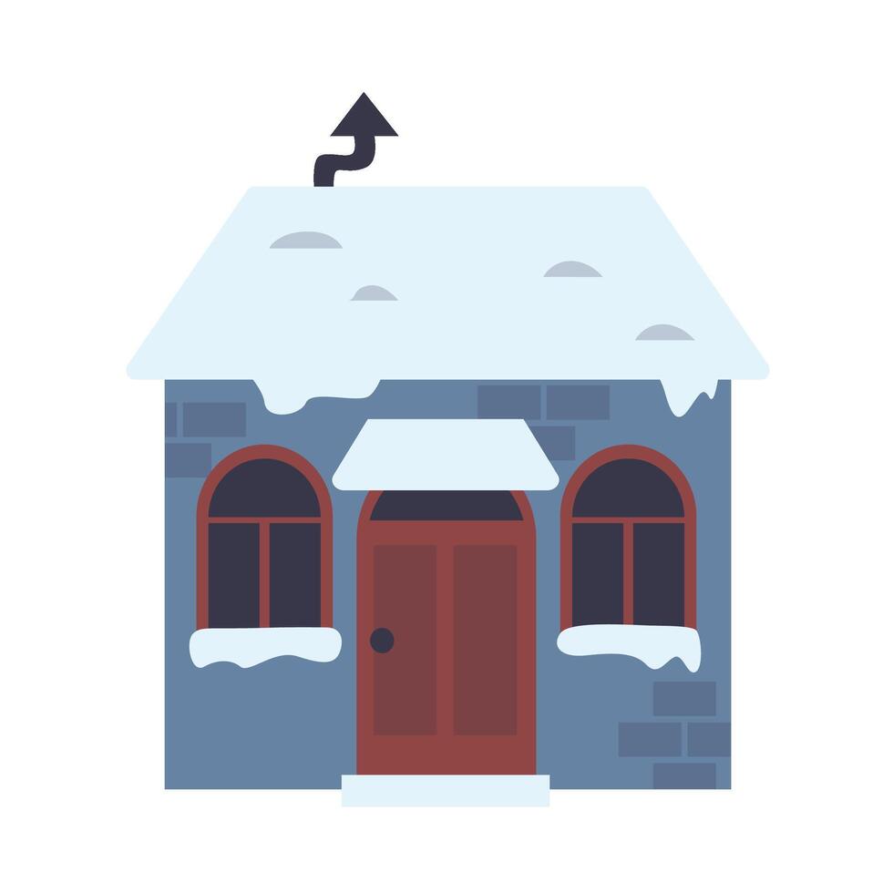 Snowy House Set vector