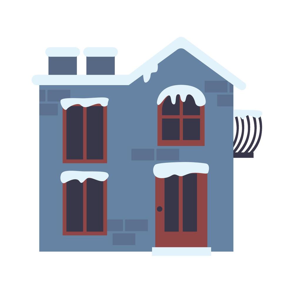 Snowy House Set vector