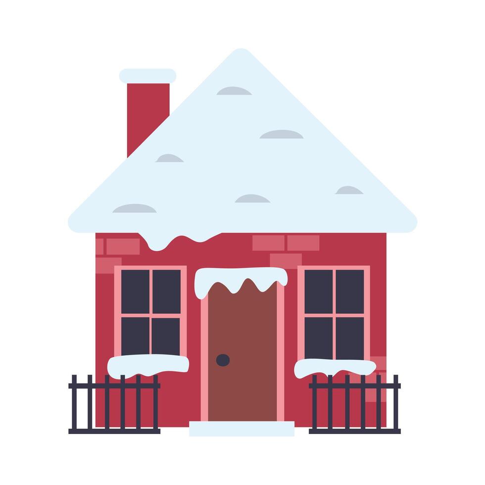 Snowy House Set vector