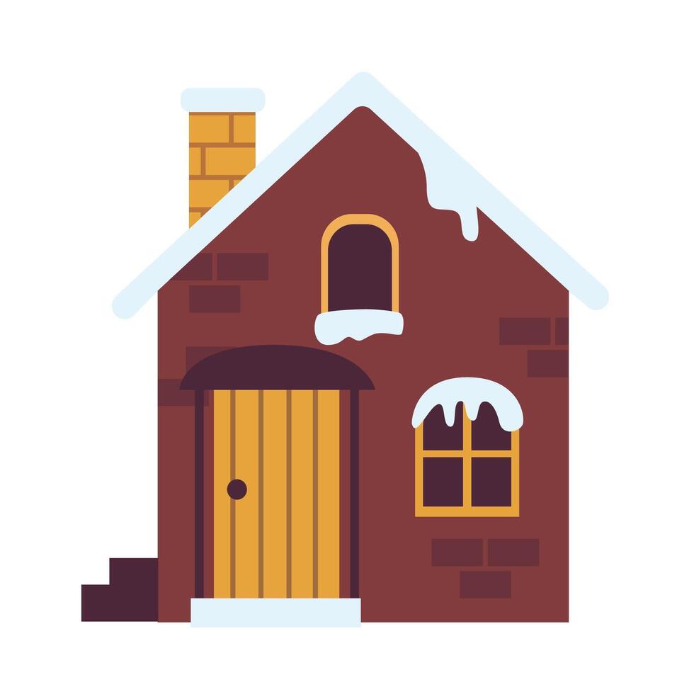 Snowy House Set vector