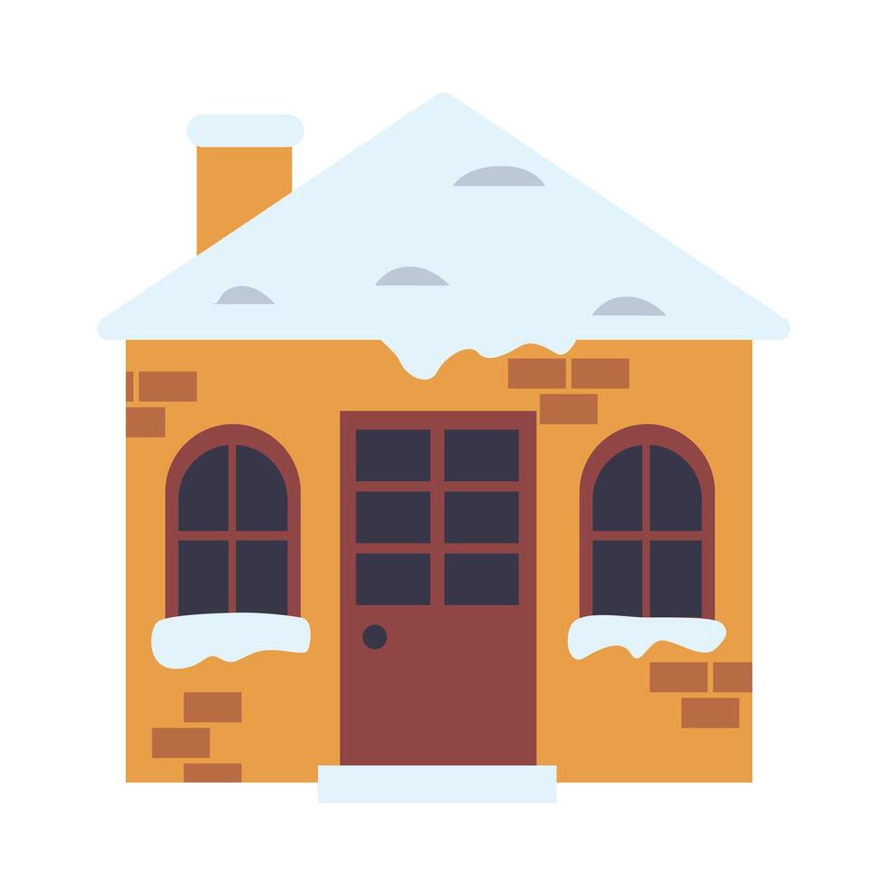 Snowy House Set vector