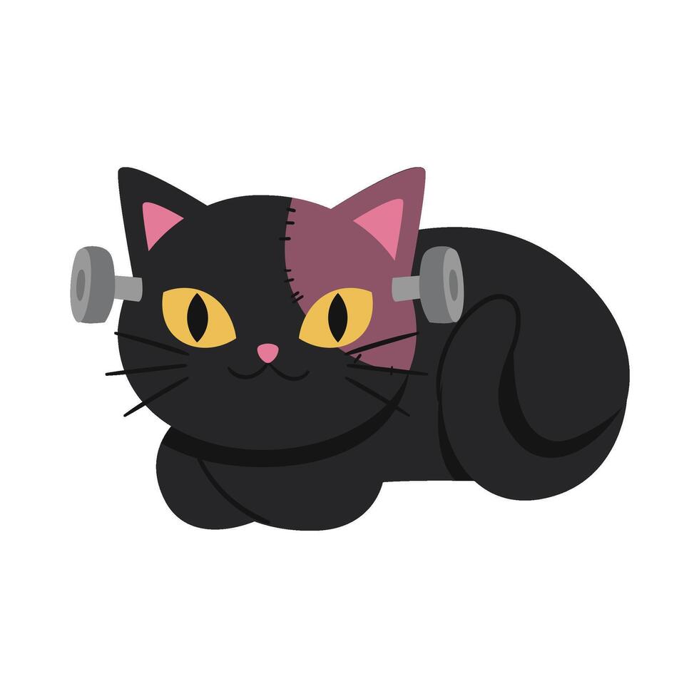 Black Halloween Cat Set vector