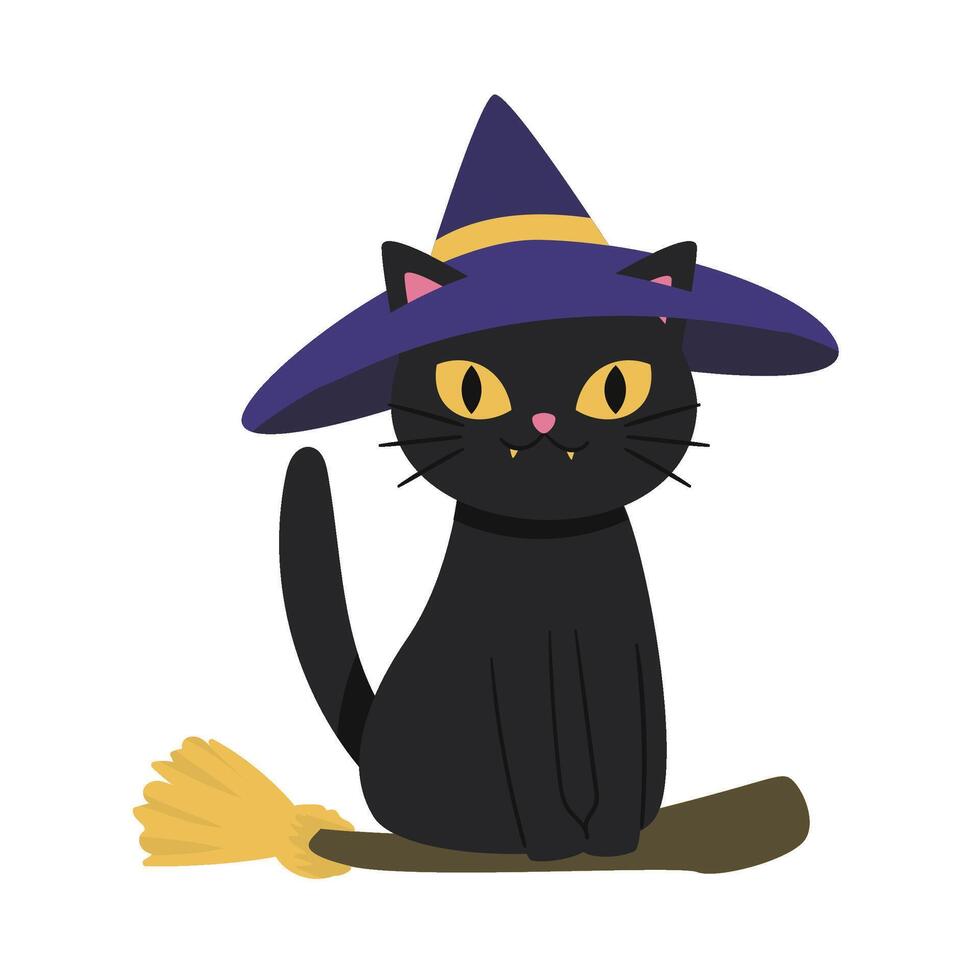 Black Halloween Cat Set vector