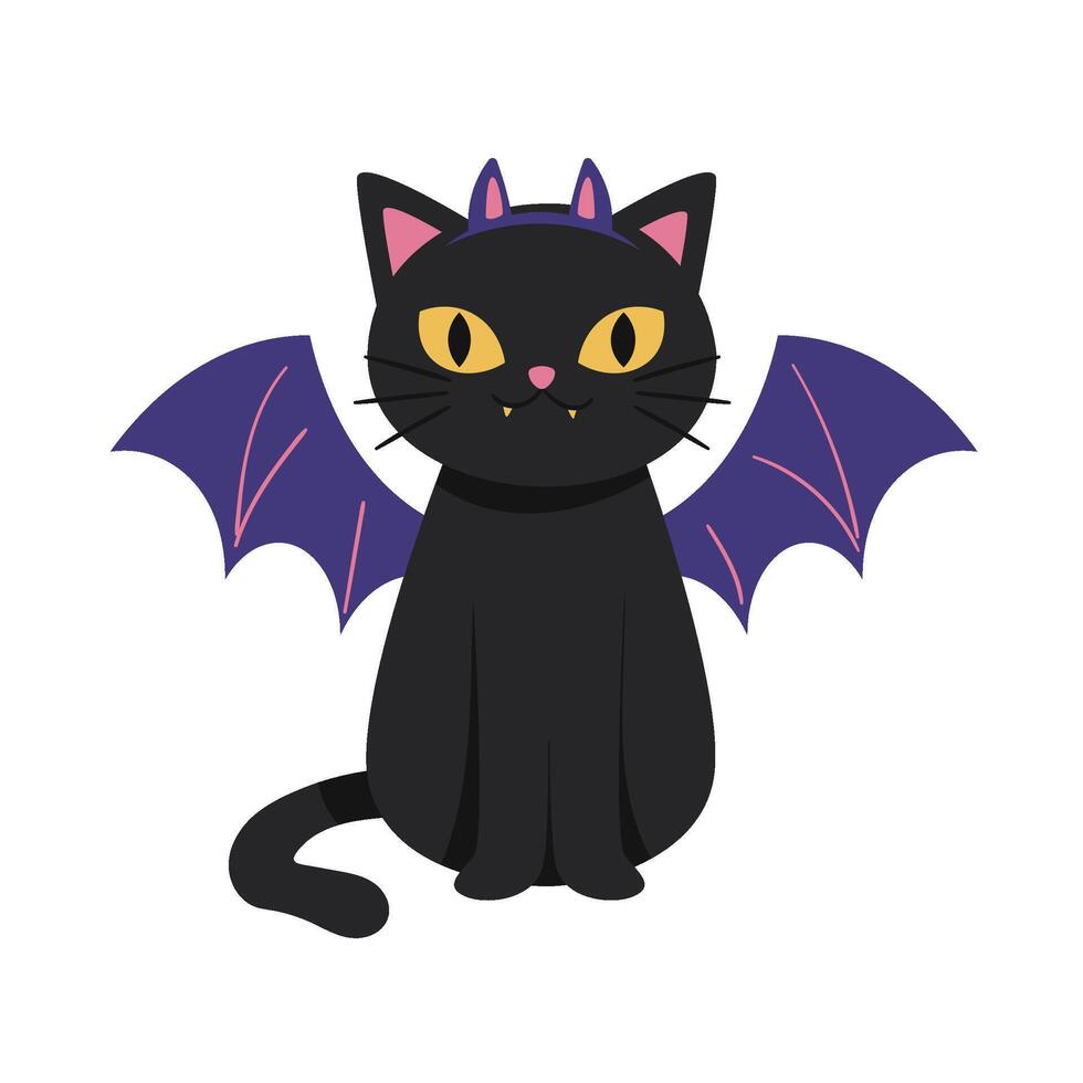 Black Halloween Cat Set vector