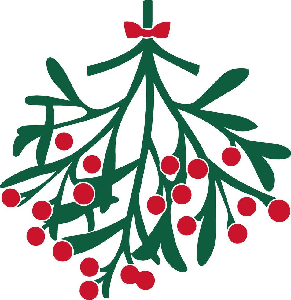 Mistletoe Sprig with Berries vector