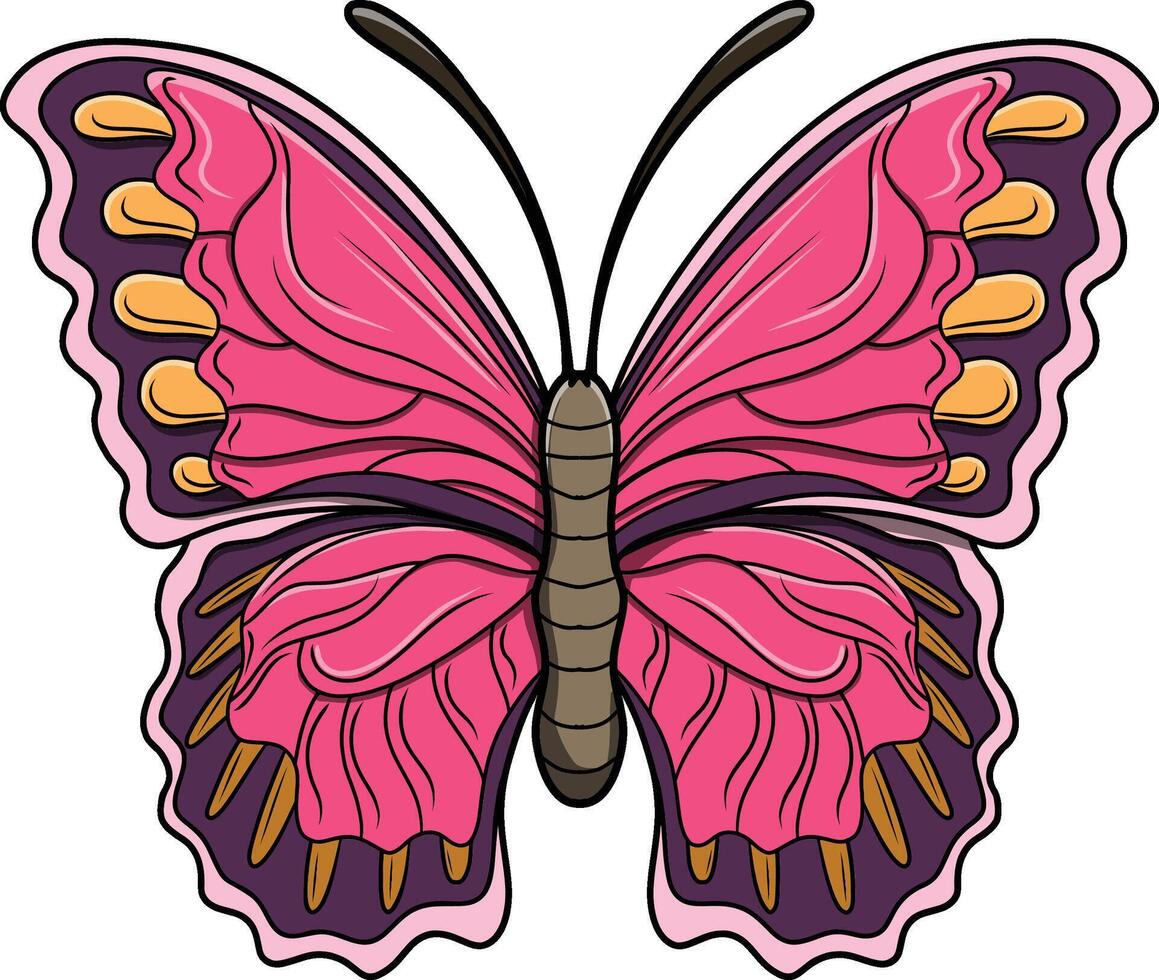 Beautiful Hand Drawn Butterfly Clipart vector