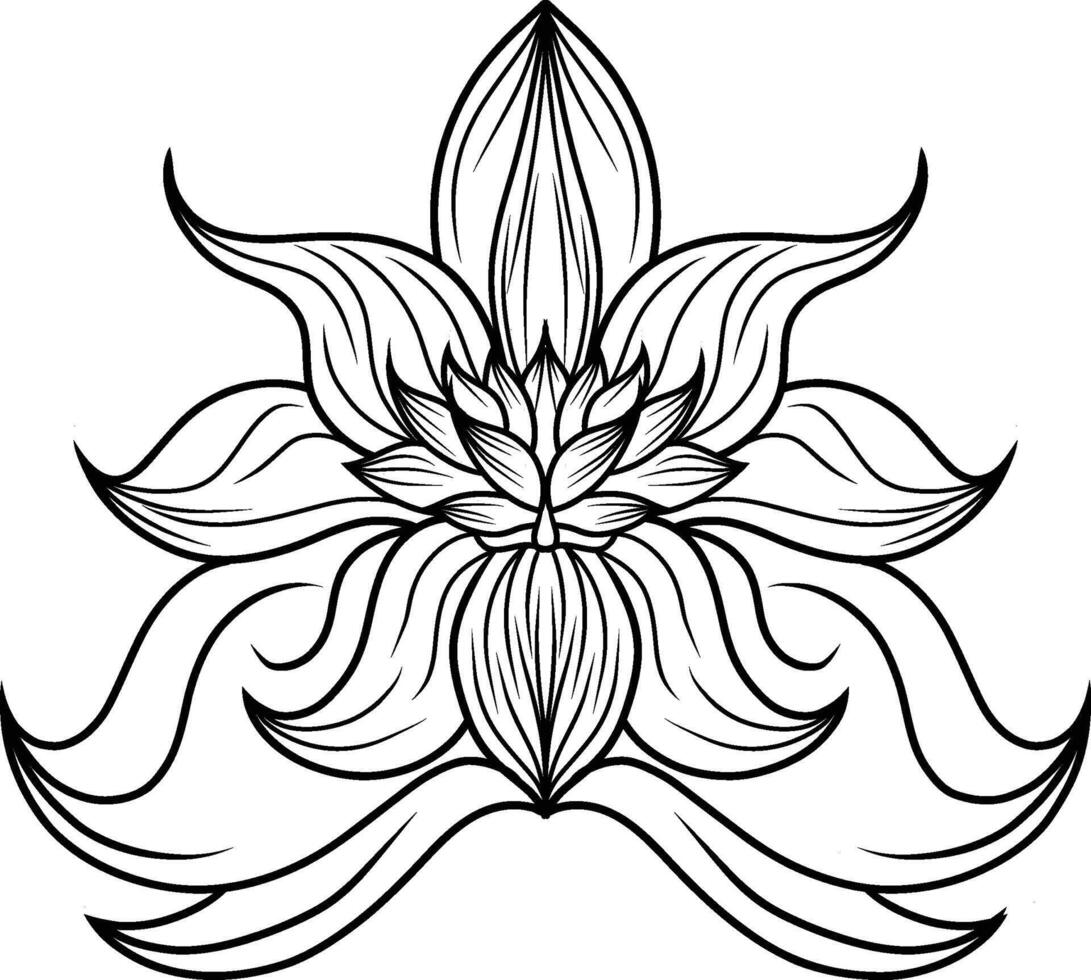Simplistic Hand Drawn Flowers Illustration Isolated vector