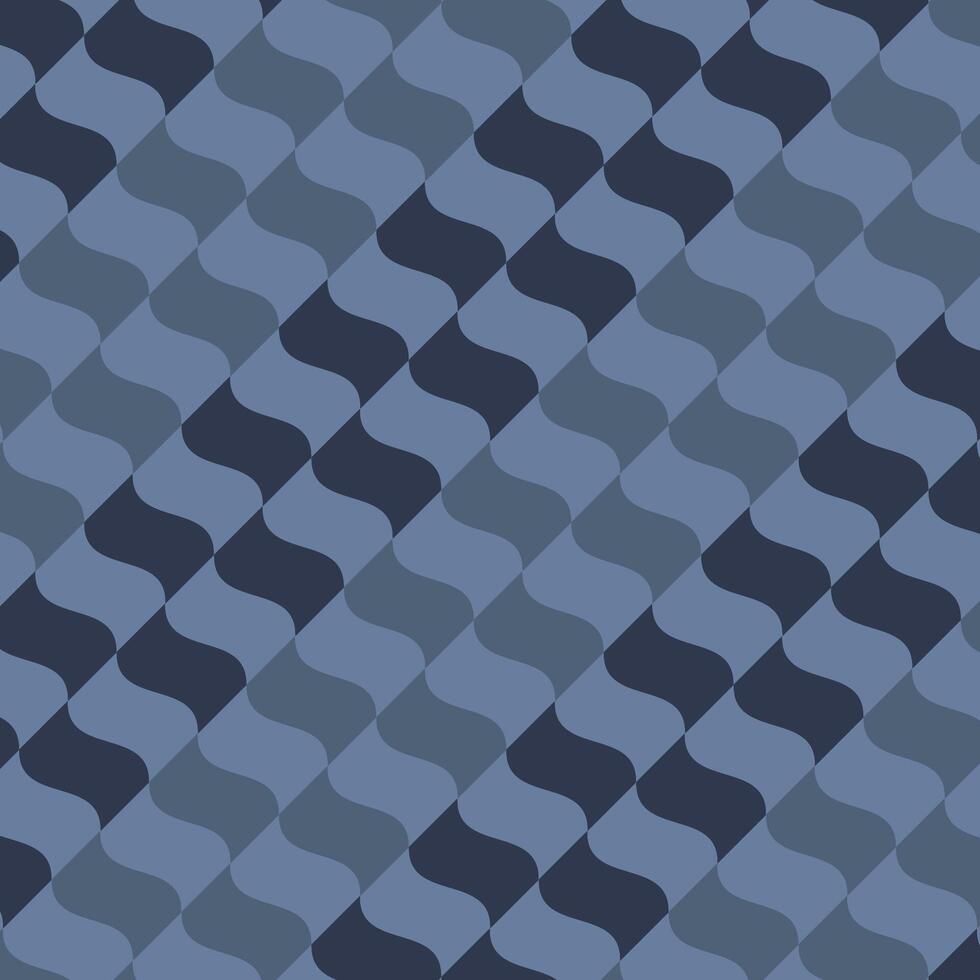 checkered wavy geometric pattern blue background vector