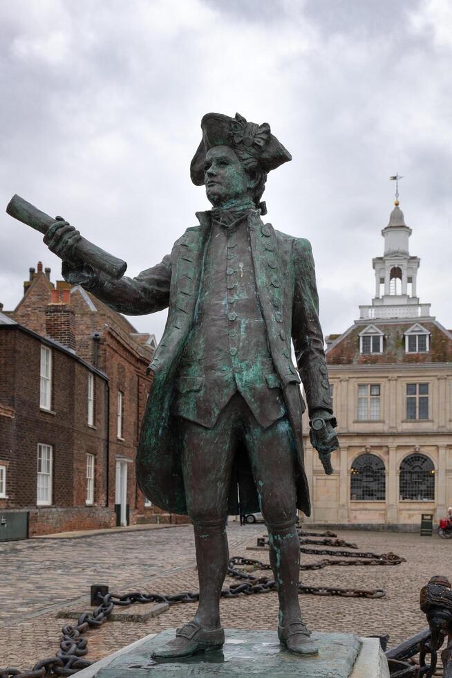 KINGS LYNN, NORFOLK, UK, JULY 9. Monument to Captain George Vancouver RN in Kings Lynn, Norfolk, UK on July 09, 2024 photo