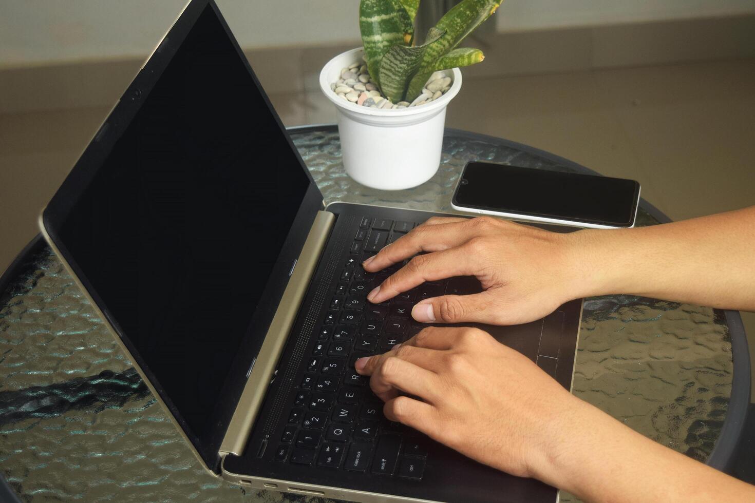 Asian people are using laptops to access internet banking photo