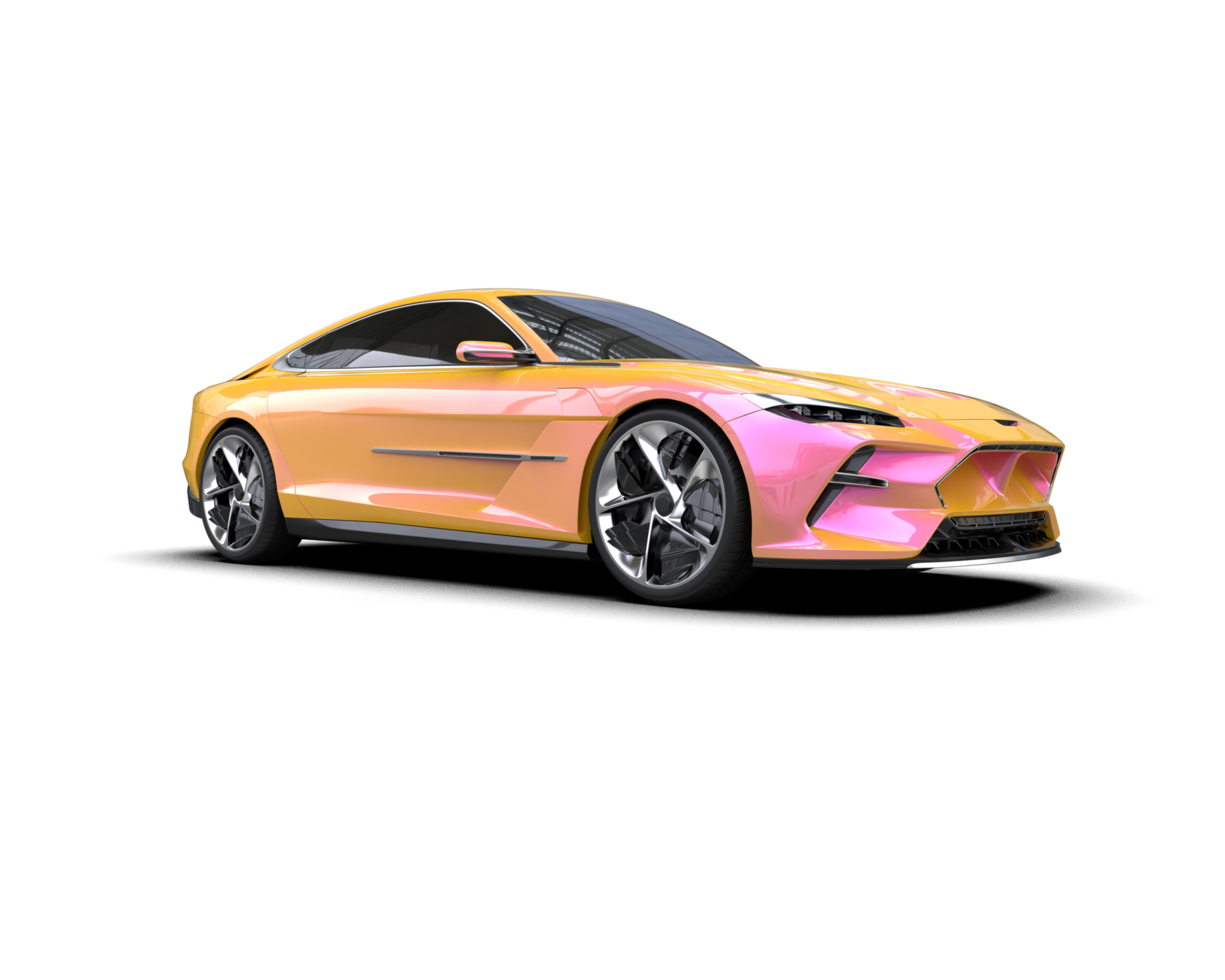 Realistic sport car isolated on background. 3d rendering - illustration png