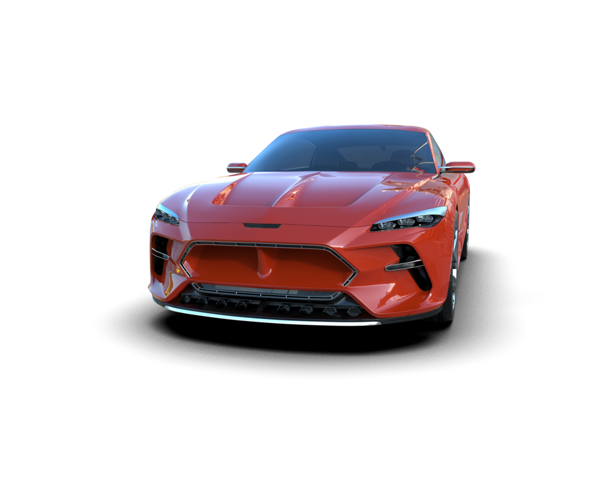 Realistic sport car isolated on background. 3d rendering - illustration png
