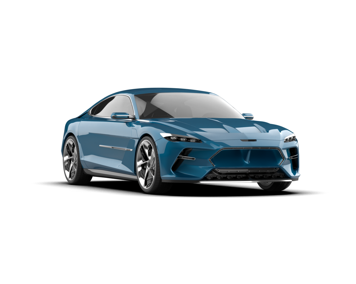 Realistic sport car isolated on background. 3d rendering - illustration png