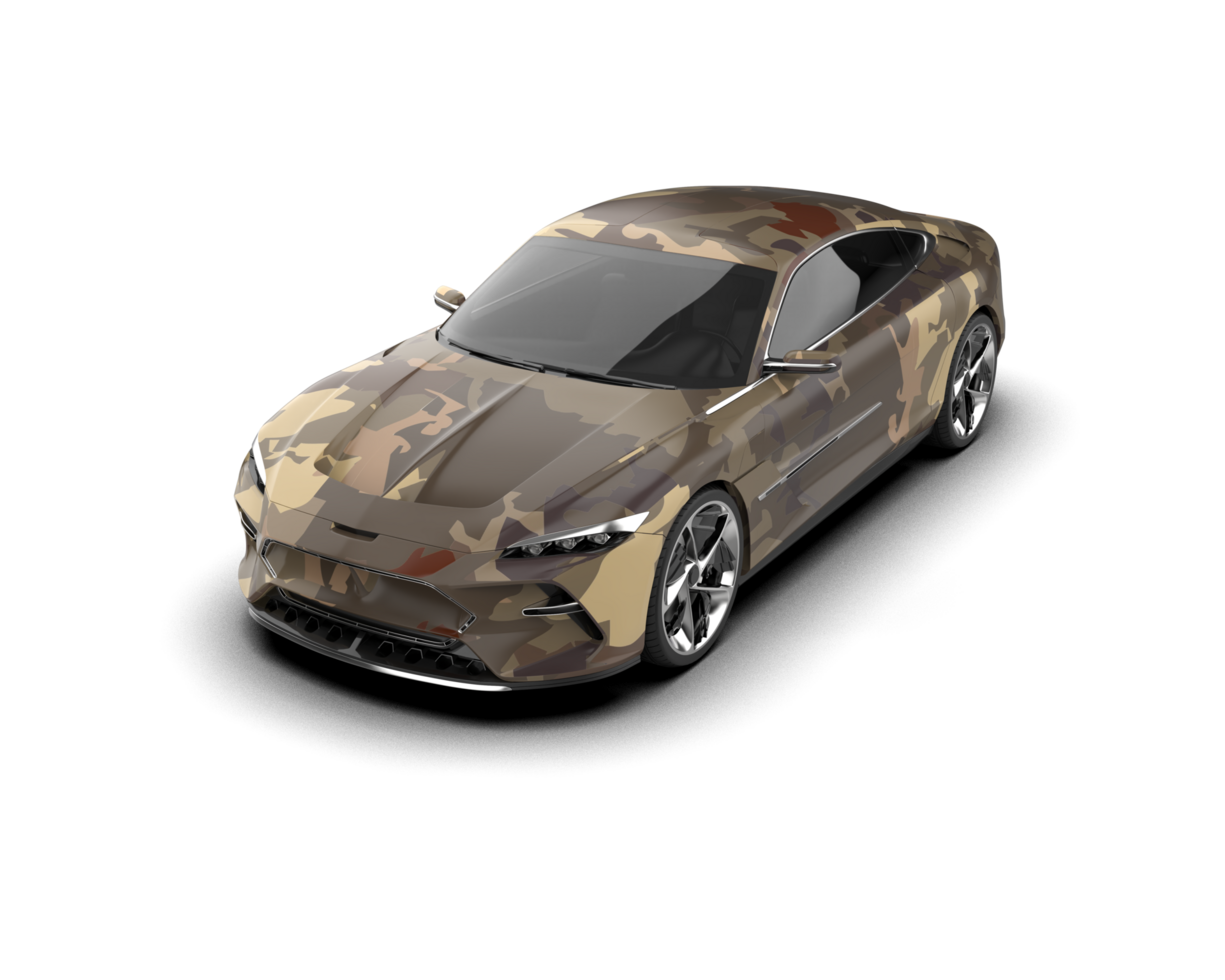 Realistic sport car isolated on background. 3d rendering - illustration png