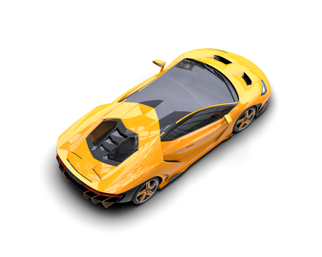 Realistic sport car isolated on background. 3d rendering - illustration png