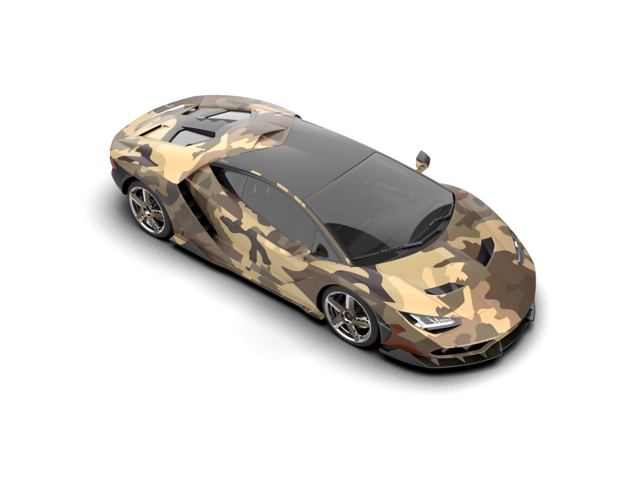 Realistic sport car isolated on background. 3d rendering - illustration png