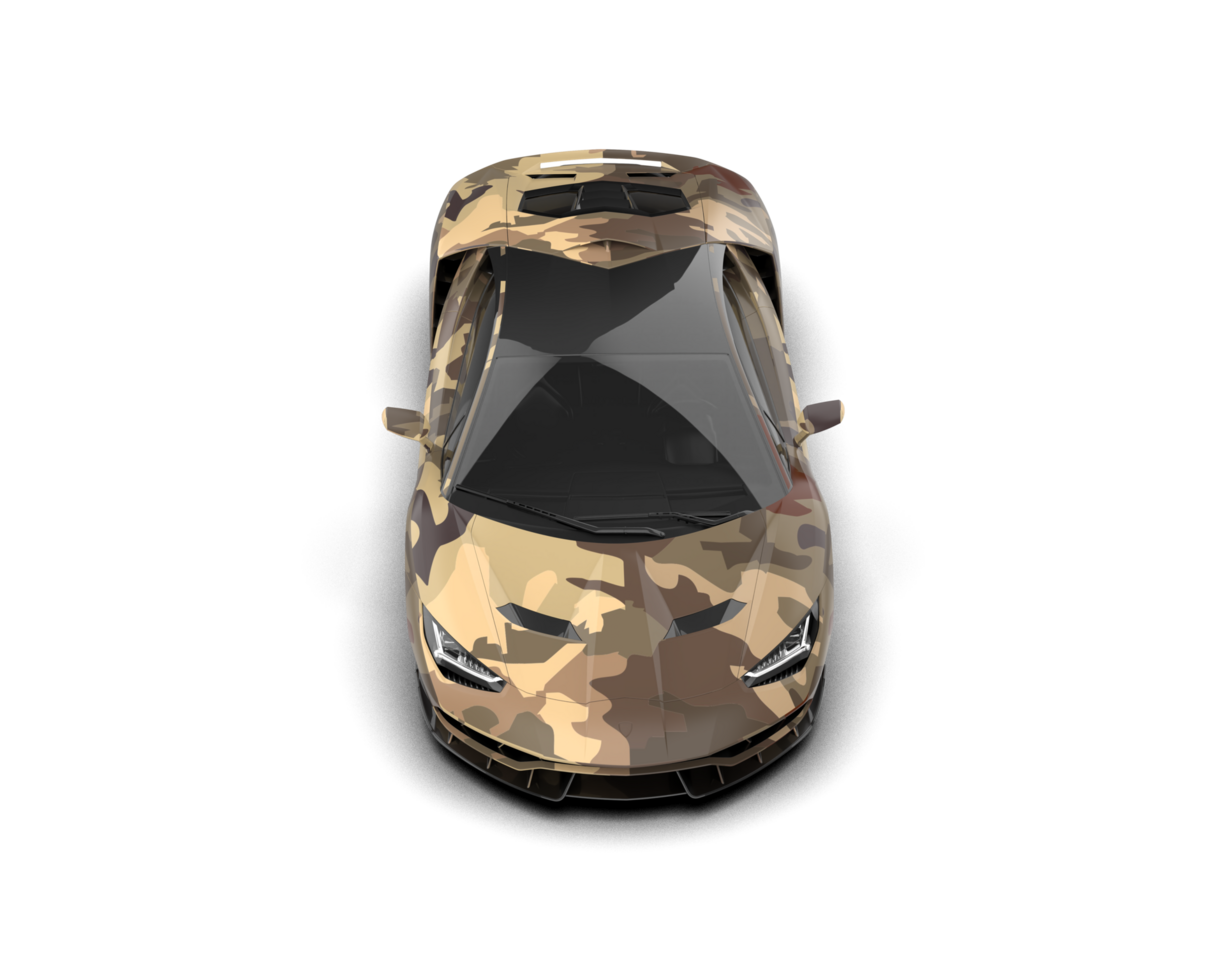 Realistic sport car isolated on background. 3d rendering - illustration png