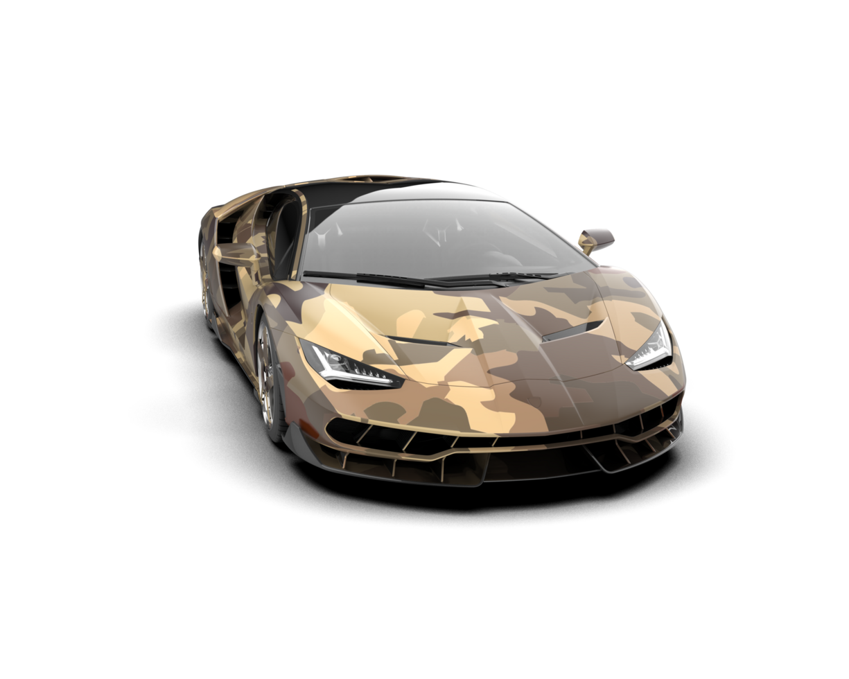 Realistic sport car isolated on background. 3d rendering - illustration png