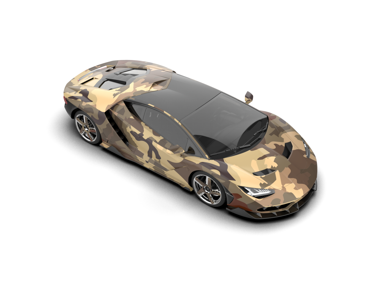 Realistic sport car isolated on background. 3d rendering - illustration png