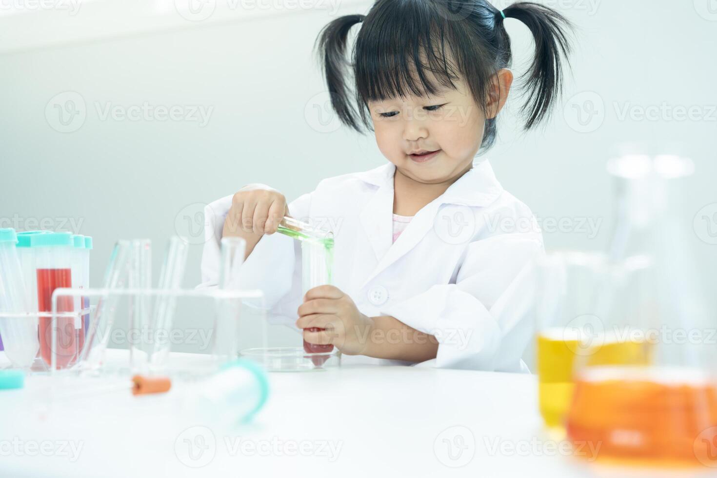 Children Scientist education scientific in laboratory. Medical child learning, Biotechnology, discover, imagine, executive function, kid, education, intelligence quotient, emotional quotient photo