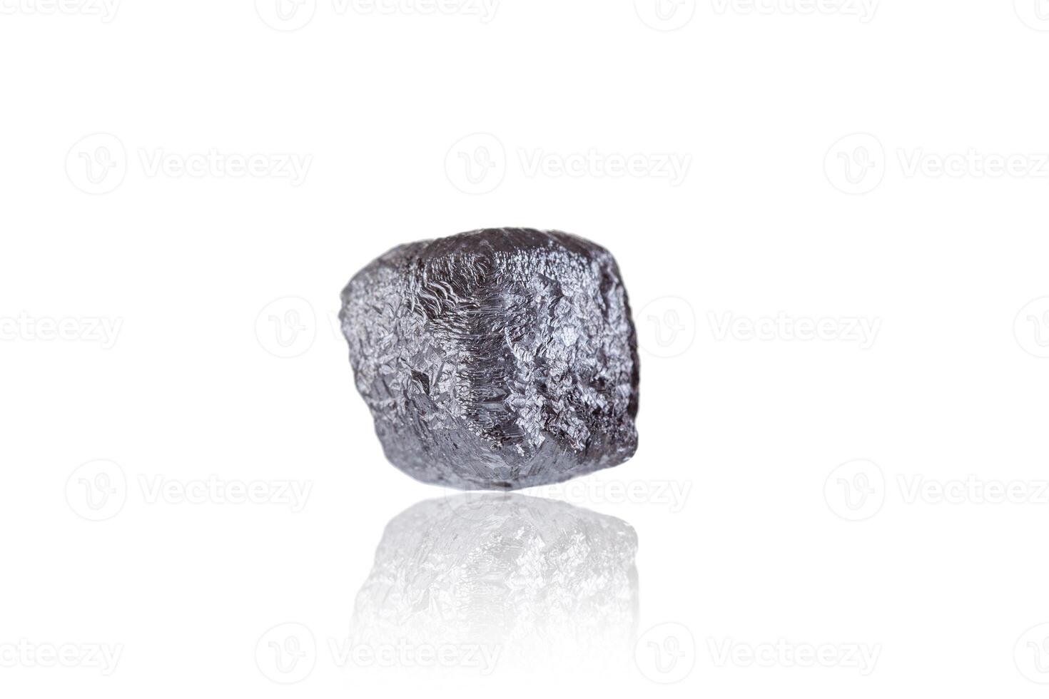 Macro mineral stone not polished diamond, on a white background, isolated on a transparent background photo