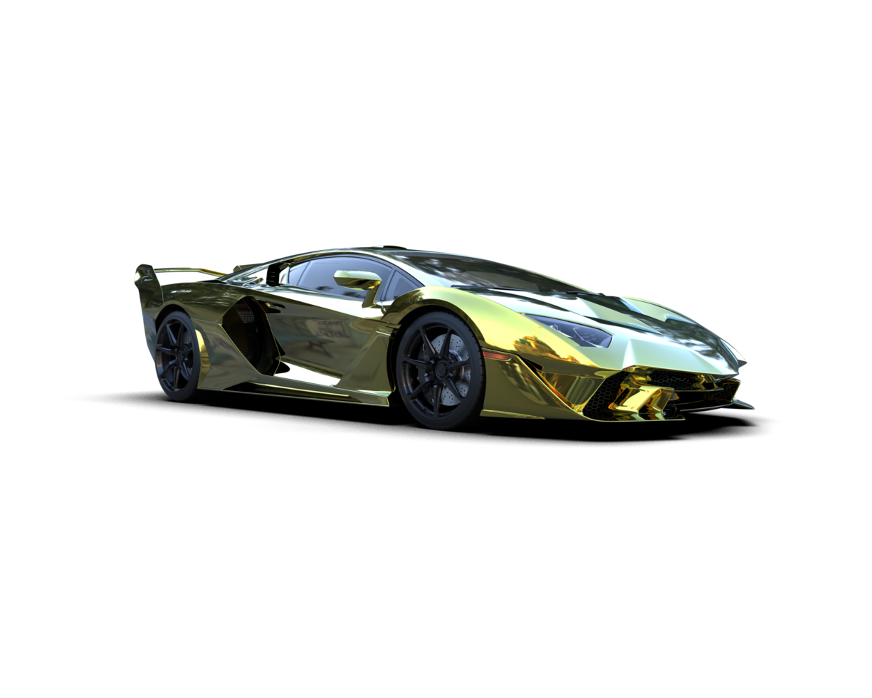 Realistic sport car isolated on background. 3d rendering - illustration png