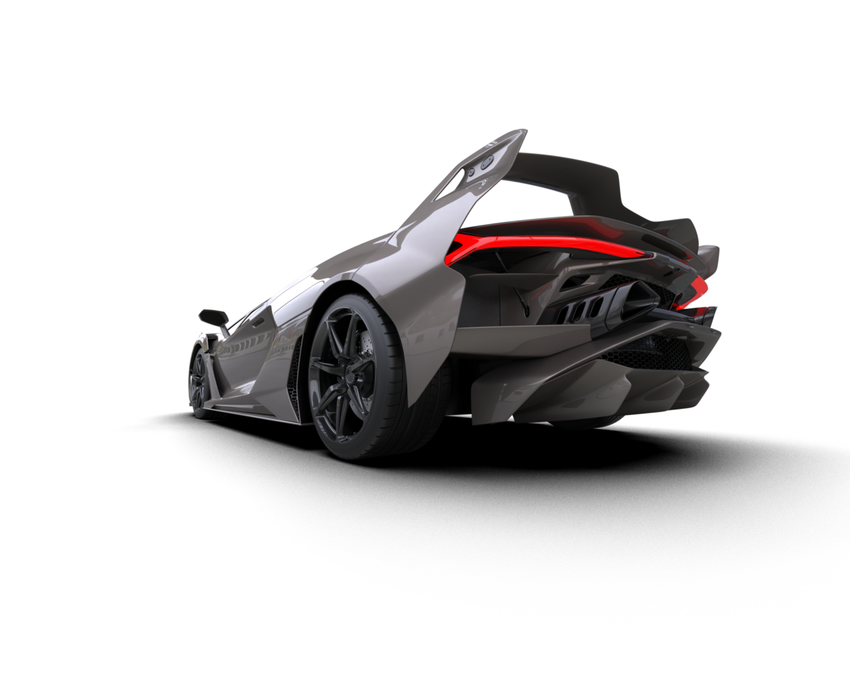 Realistic sport car isolated on background. 3d rendering - illustration png