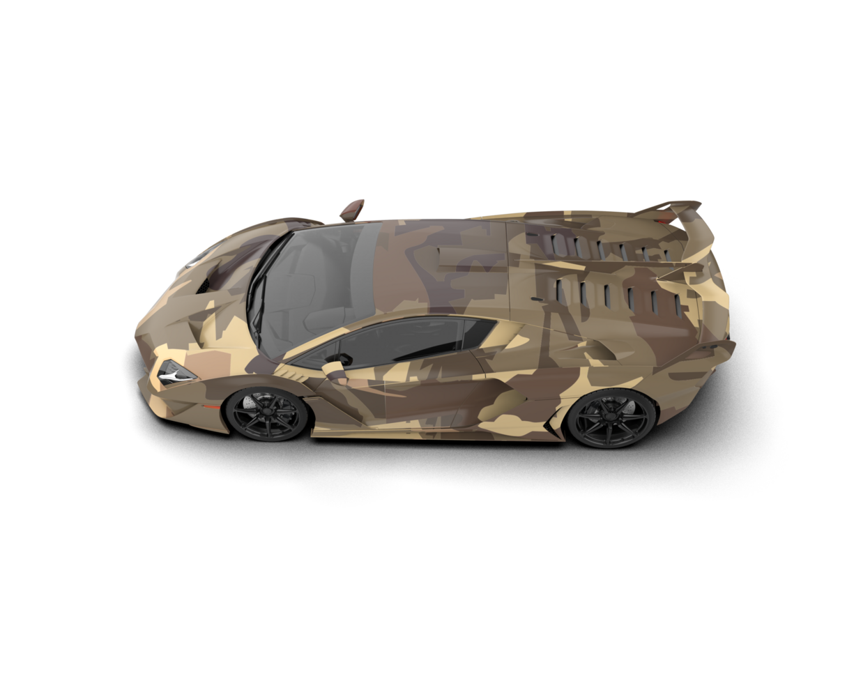 Realistic sport car isolated on background. 3d rendering - illustration png