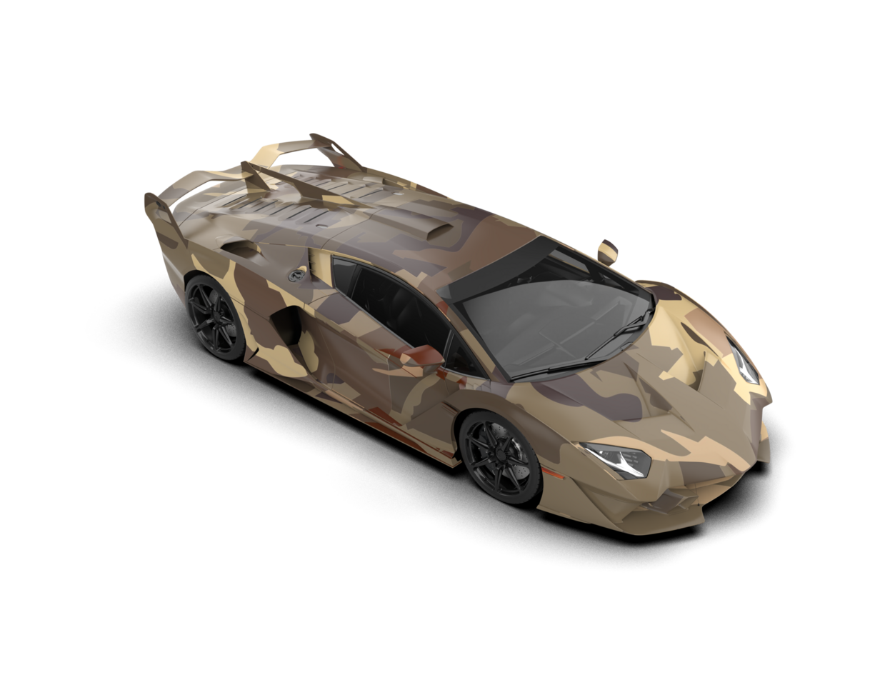 Realistic sport car isolated on background. 3d rendering - illustration png