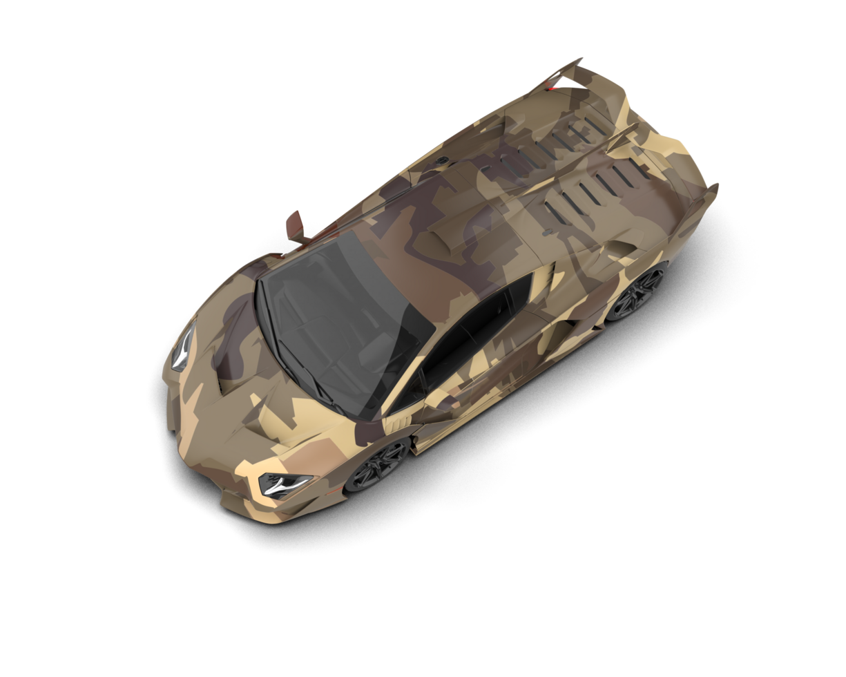Realistic sport car isolated on background. 3d rendering - illustration png