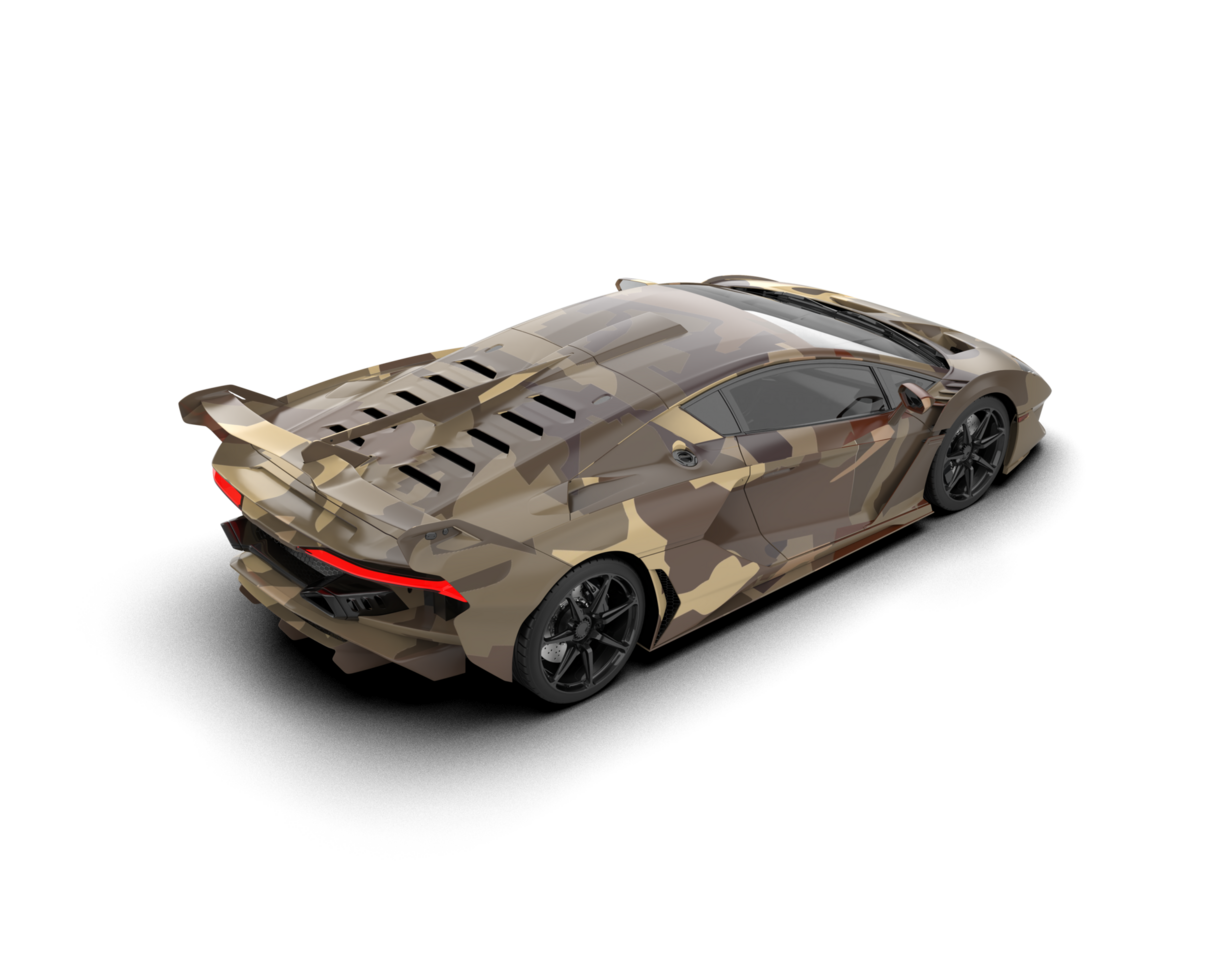 Realistic sport car isolated on background. 3d rendering - illustration png