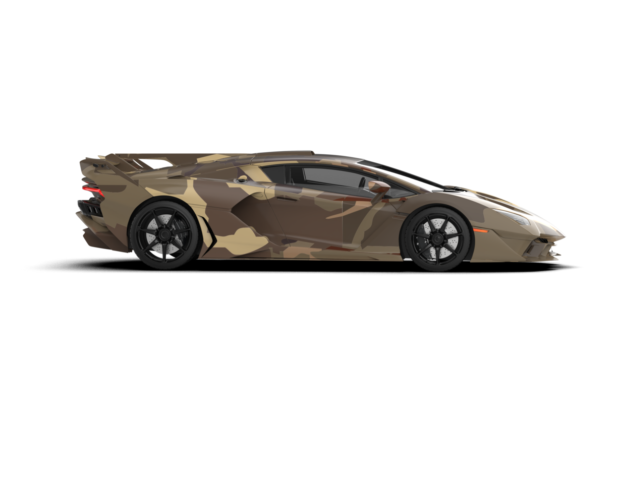 Realistic sport car isolated on background. 3d rendering - illustration png